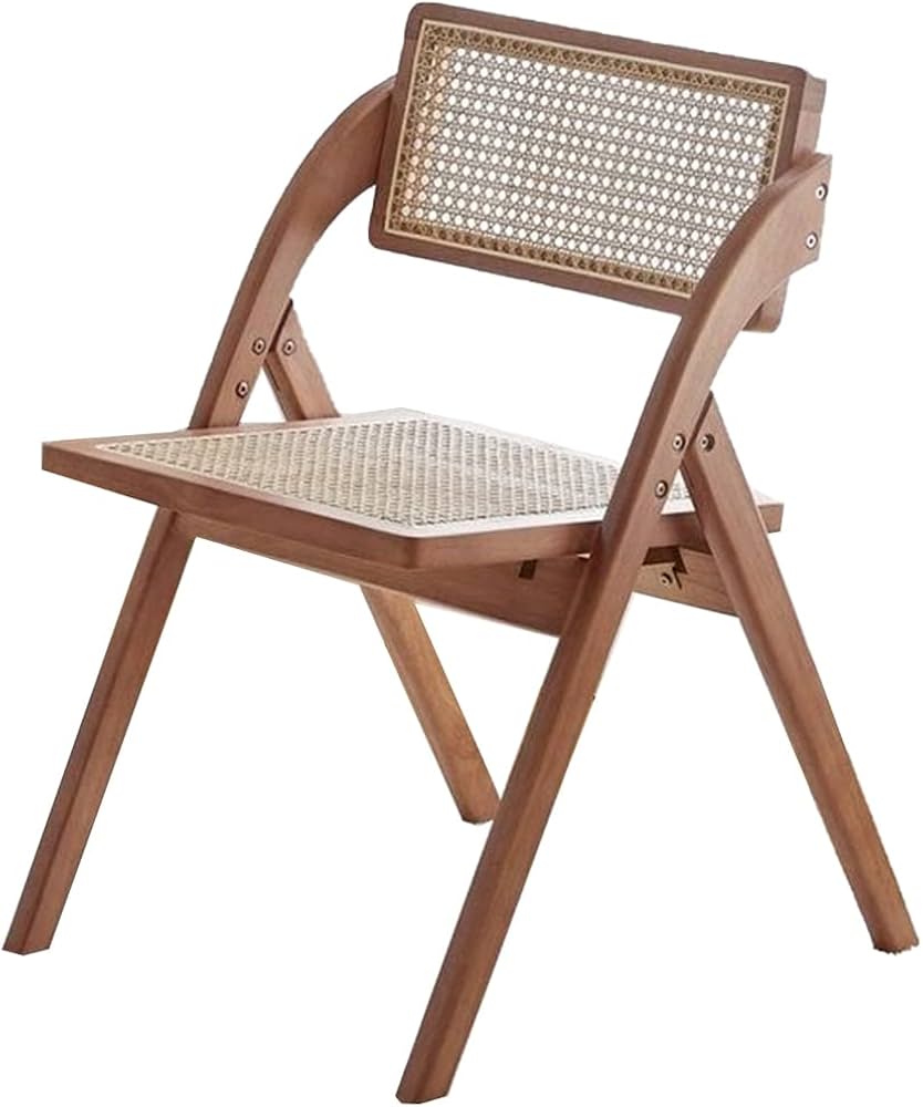 ダイニングチェア 籐椅子 折りたたみ 椅子 折り畳み椅子 ナチュラル 木製 イス 組立不要 おしゃれ 無垢材 折りたたみ籐椅子 省スペース 軽量 食卓椅子 リビングチェア 天然ラタン製座面 折り畳み椅子 シンプルな折りたたみ椅子 収納便利 ギフト 来客用 (チェリーウッド)